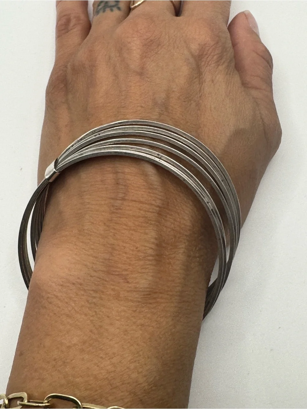 Vintage Taxco 925 Silver Multi Band Bangle Bracelet
